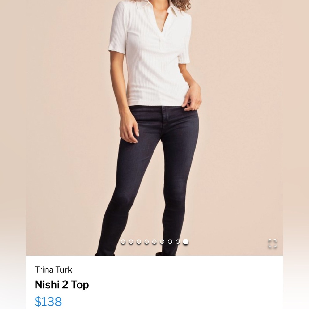 Trina Turk Nisha 2 top - winter white Size M $138 NWT